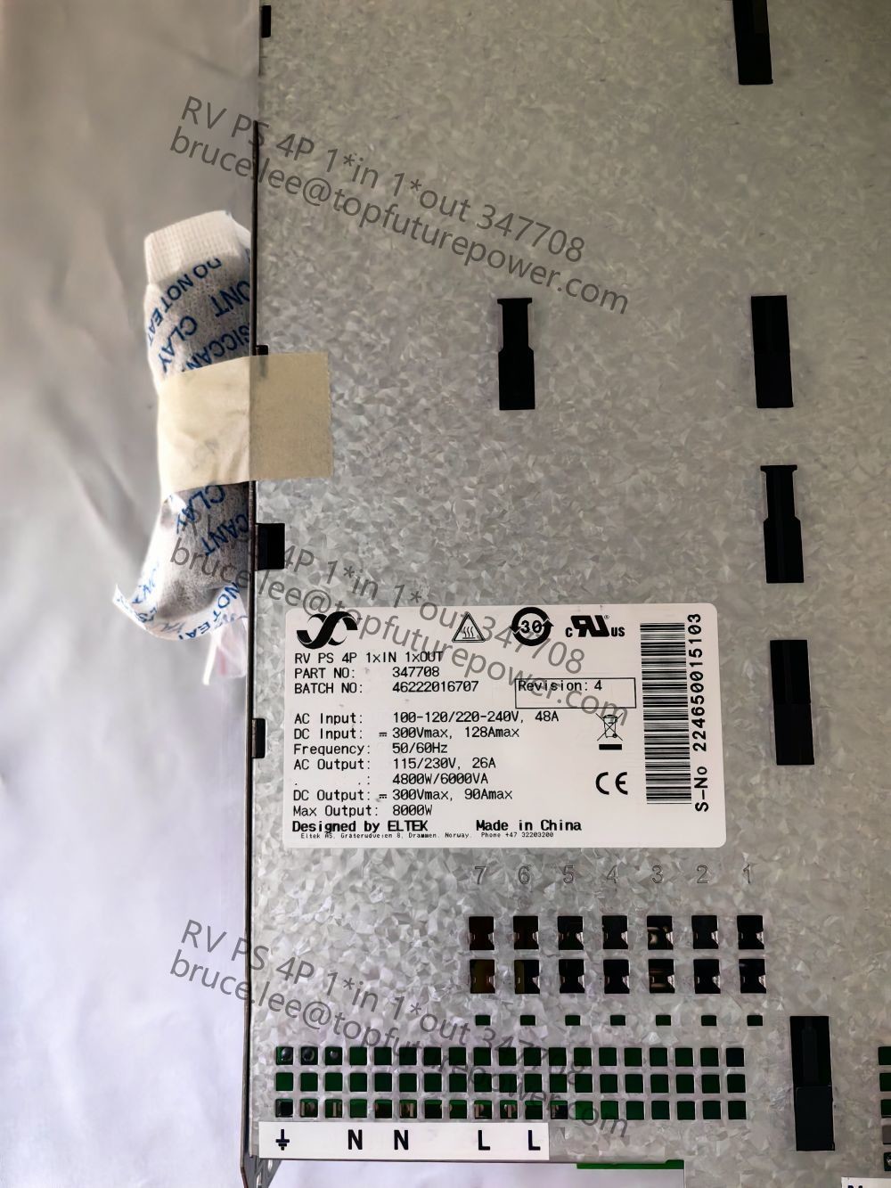 Eltek Original Rectiverter Power Rack RV PS 4P 1*in 1*out 19 inch shelf ...