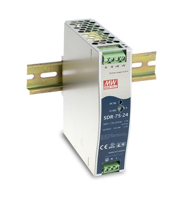 SDR-75-24 Meanwell Din Rail Power Supply 12V 24V 48V 85%-89%