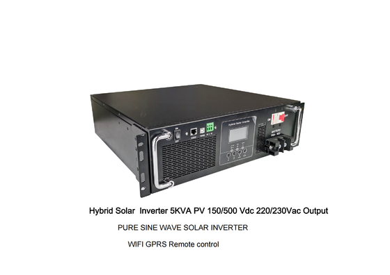 Rack Mount Pure Sine Ware Hybrid Solar Inverter 5KW PV 150/500Vdc 220/230Vac Output Wifi GPRS  For BTS