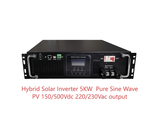 Rack Mount Pure Sine Ware Hybrid Solar Inverter 5KW PV 150/500Vdc 220/230Vac Output Wifi GPRS  For BTS