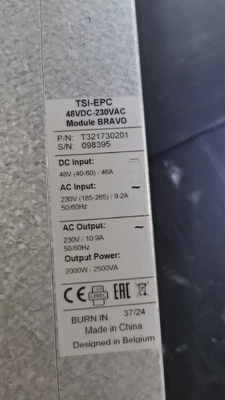 CE+T Bravo Modular Inverter 2.5 KVA 1.5 KVA 230 Vac TSI BRAVO DC To AC Inverter P/N T321730201