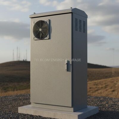 Custom - made Galvanized steel 1.5mm Thickness 14U Outdoor Cabinet Enclosure With 1500W Air Conditioner For Telecom Station Battery Storage