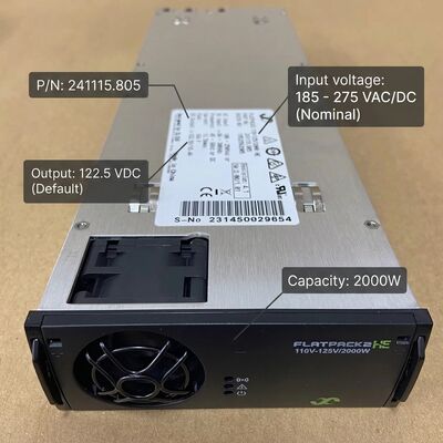 Eltek Flatpack2 110V 2000 HE  Rectifier Module  P/N: 241115.805  High Efficiency DC Power for Utilities  Substations