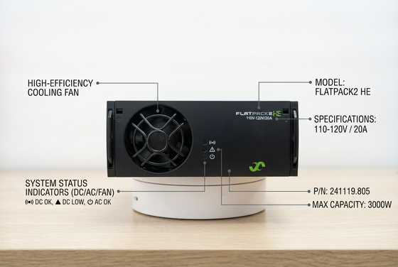 Eltek Flatpack2 110Vdc 125Vdc  3000W High Efficiency Rectifier Module 1U height P/N: 241119.805