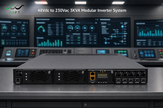 48VDC to 220Vac Modular Inverter System N+1 Parallel Redundancy 0ms Seamless Transfer 3KVA Rack Mount Telecom Power