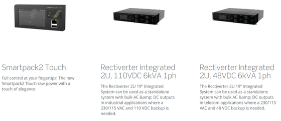 Eltek Rectiverter 2U 6kVA Eltek Flatpack Power System With Smartpack2 Touch Controller  CIOR0402.1XXX