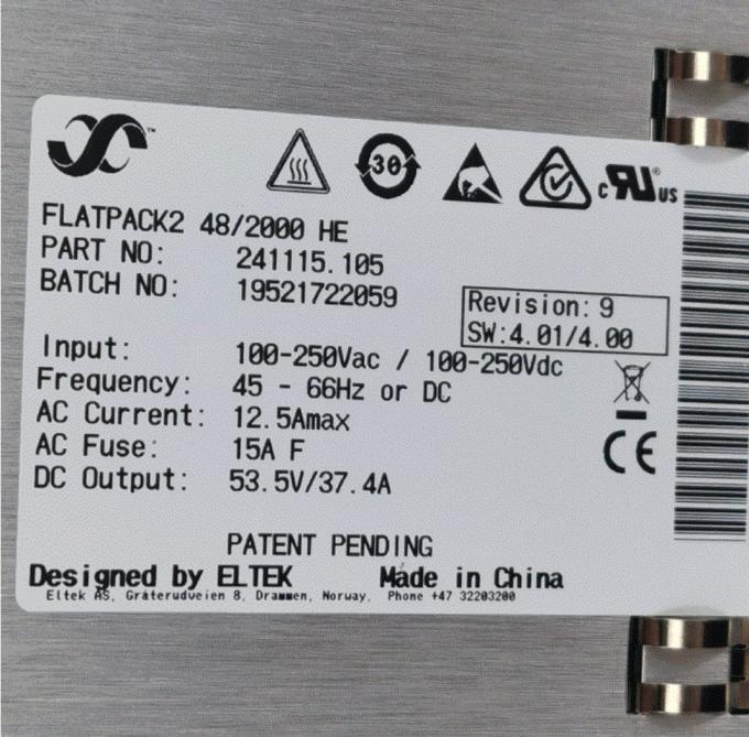 Eltek Flatpack2 2000W 48Vdc Rectifier Module ( P/N: 241115.105 )